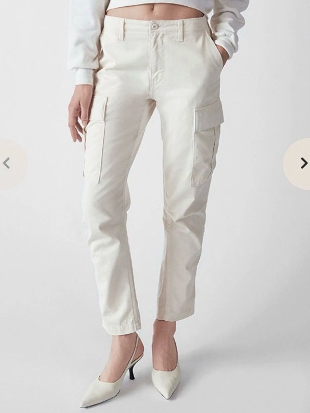 Re/Done Off-White Cargo Pants